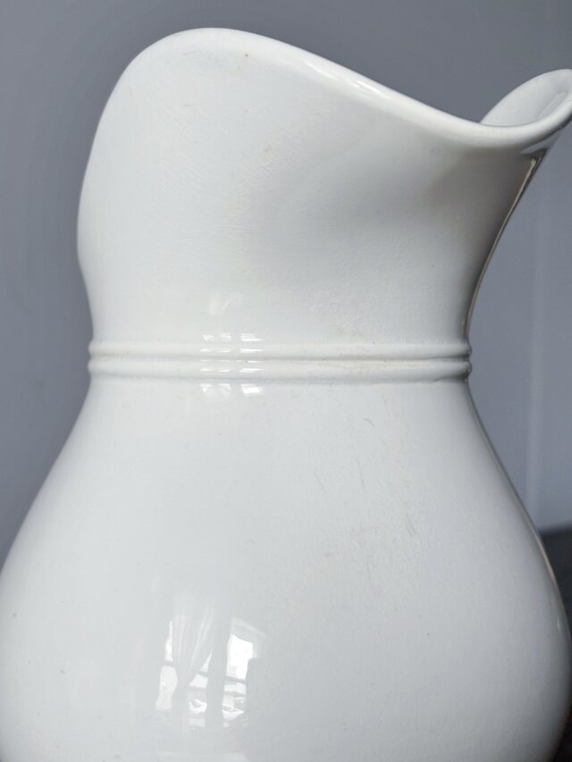 ペクソンヌ フランスアンティーク ピシェ 水差し 花瓶 白 Pexonne 白ピシェ h19.5cm フランス アンティーク 0502144