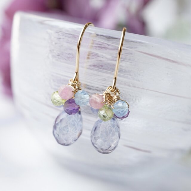 天然 タンザナイト ネックレス ピアス セット レディース ピンクゴールド 加工 天然石 12月 誕生石 お守り 誕生日プレゼント 女性