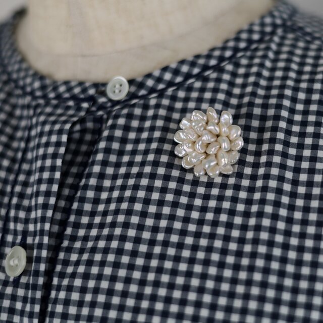 淡水パールのブローチ