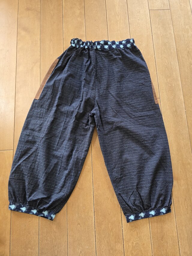 着物リメイク 手作り 絣 ポケットアップリケ パンツ | iichi 日々の