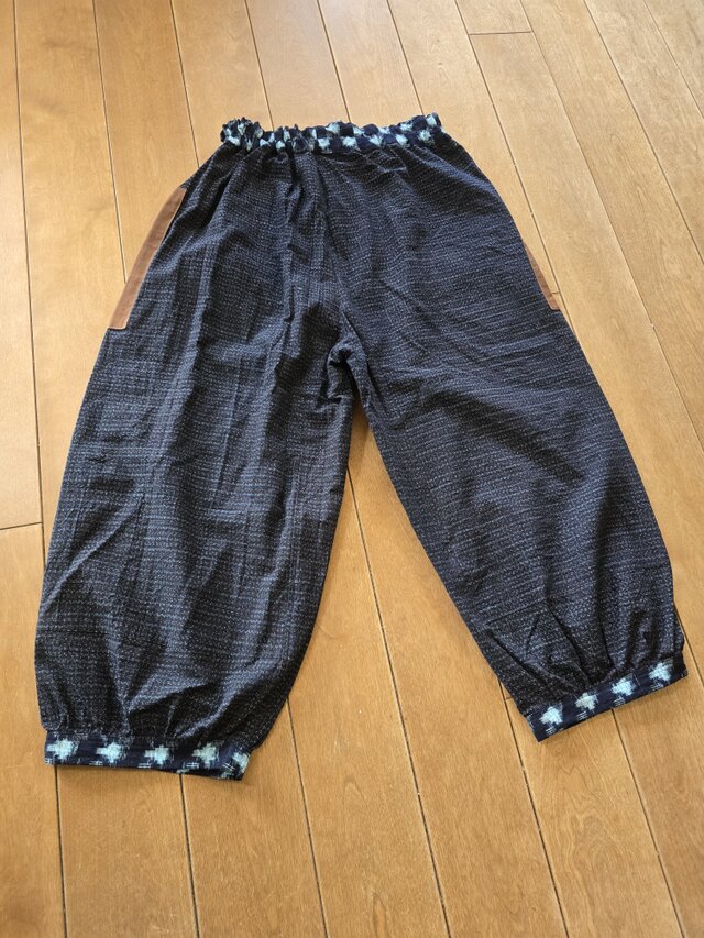 着物リメイク 手作り 絣 ポケットアップリケ パンツ | iichi 日々の