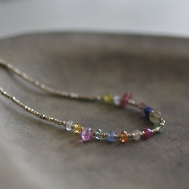 カレンシルバー　小さなサファイアのネックレス（silver925）