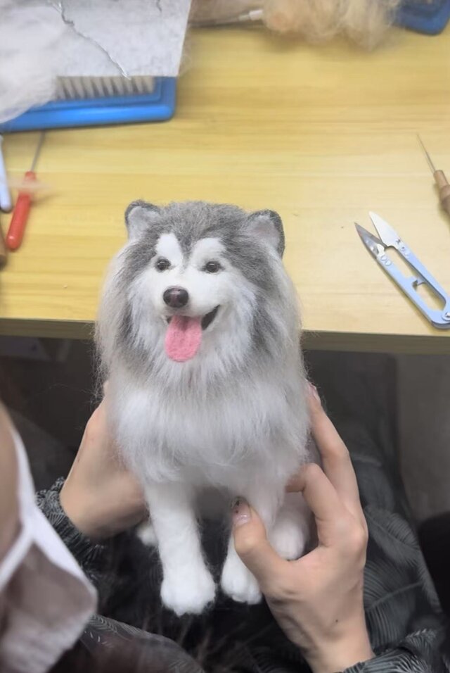 羊毛フェルト製犬のぬいぐるみ 世界で一つのミニミニペット♡犬 猫 ペット 羊毛フェルト ぬいぐるみ