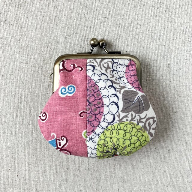 小さながま口　ヴィンテージ　あじさい