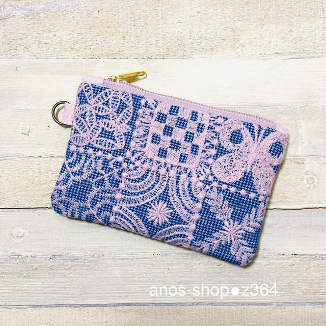 z364●ファスナーポーチ（ミナペルホネン刺繍生地使用