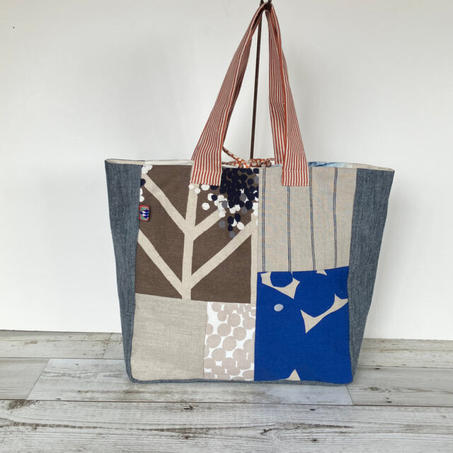 大容量　くったりトートバッグ　野菜畑のコピー