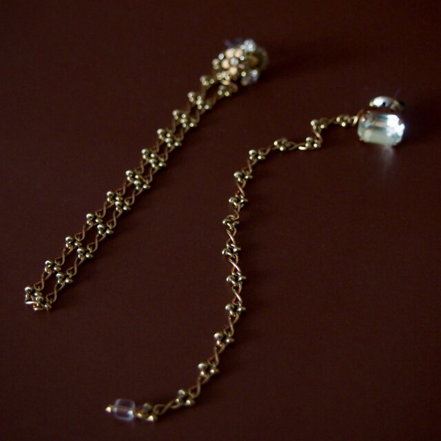 " Lily collage earrings "  - brass -