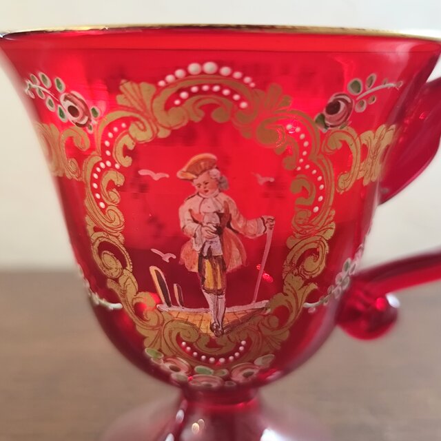 悪魔の顔 彫刻 金属製 カップ付き　アンティーク　ヴィンテージ 灰皿 レア】金属製スカル 98 W.U.I 彫刻 ヴィンテージ アンティーク