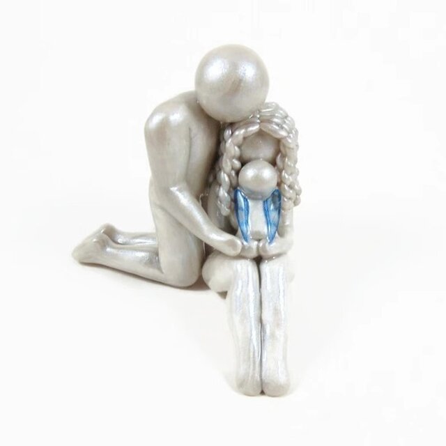 受注生産 家族 ベイビー 天使 赤ちゃん 子供の喪失 メモリアルギフト 記念品 供養 思い出 形見入れ お悔やみ 置物