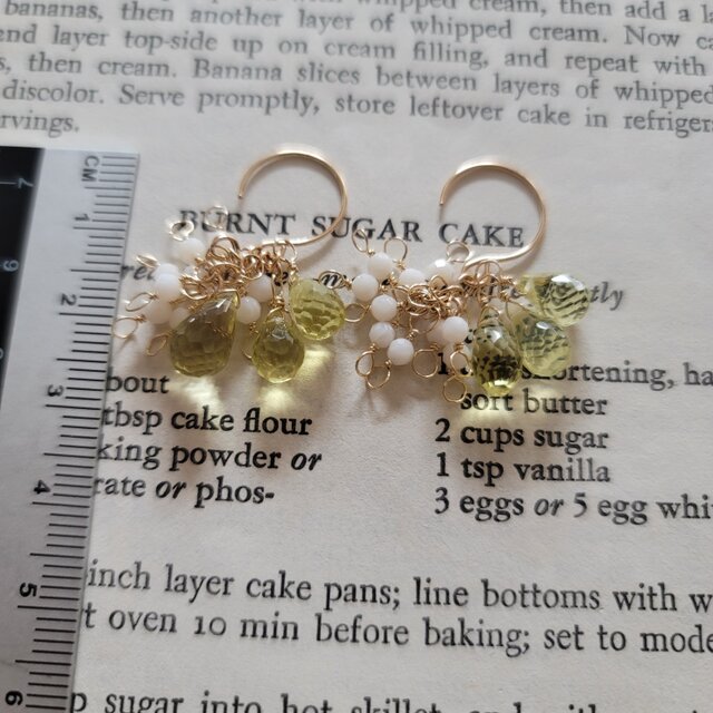 Kaya　14kgf レモンクォーツ×マザーオブパール ピアス Kaya様専用 14kgf レモンクォーツ×マザーオブパール ピアス