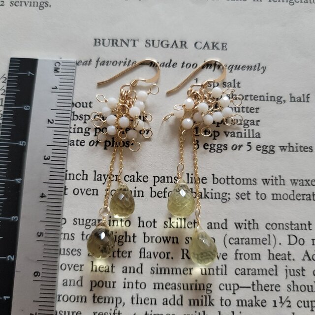 14kgf　レモンクォーツのブーケチャーム 14kgfレモンクォーツのブーケチャーム