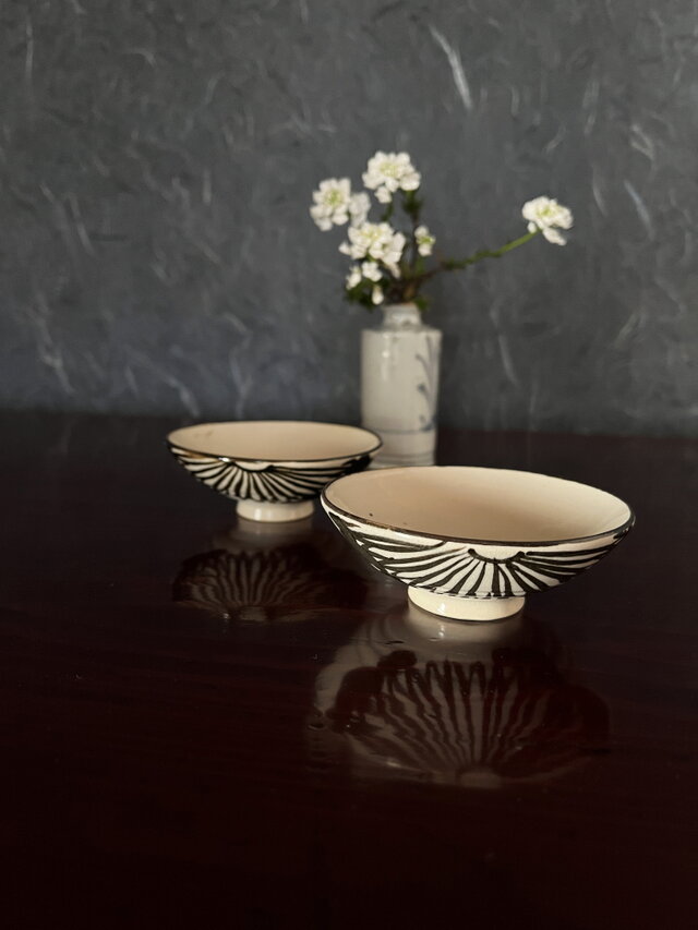 2客　鉄絵杯　酒器　小皿　豆皿　　　yk272