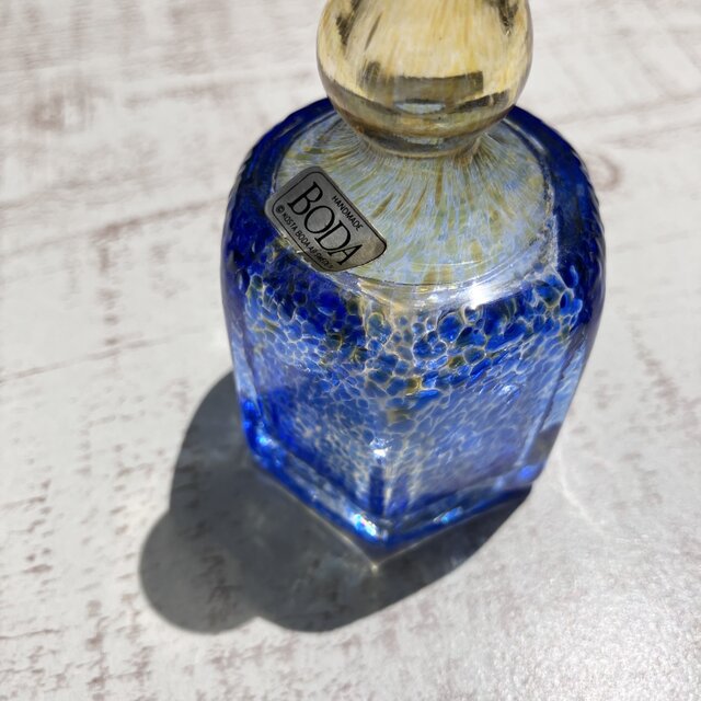 北欧＊イエロー×ブルーのガラスの小瓶/バーティルヴァリーン/小瓶