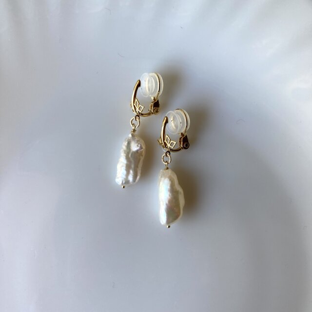 淡水パールのシンプルイヤリング