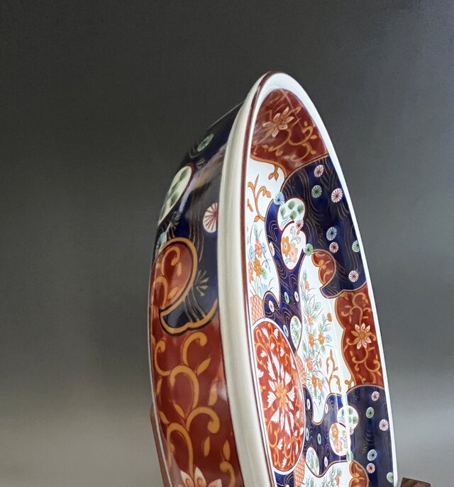 美濃焼 前畑陶器 庫山窯 色絵深皿 直径30cm yk274 | iichi