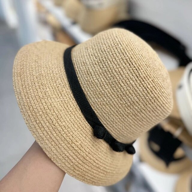 ラフィアハット、フレンチスタイルの帽子、麦わら帽子、夏用