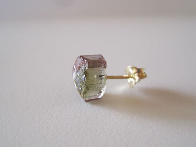 14kgfバイカラートルマリン・宝石質ルビーピアス/イヤリング 選べる】ウォーターメロントルマリン～バイカラー＊連 ***(14Kgf