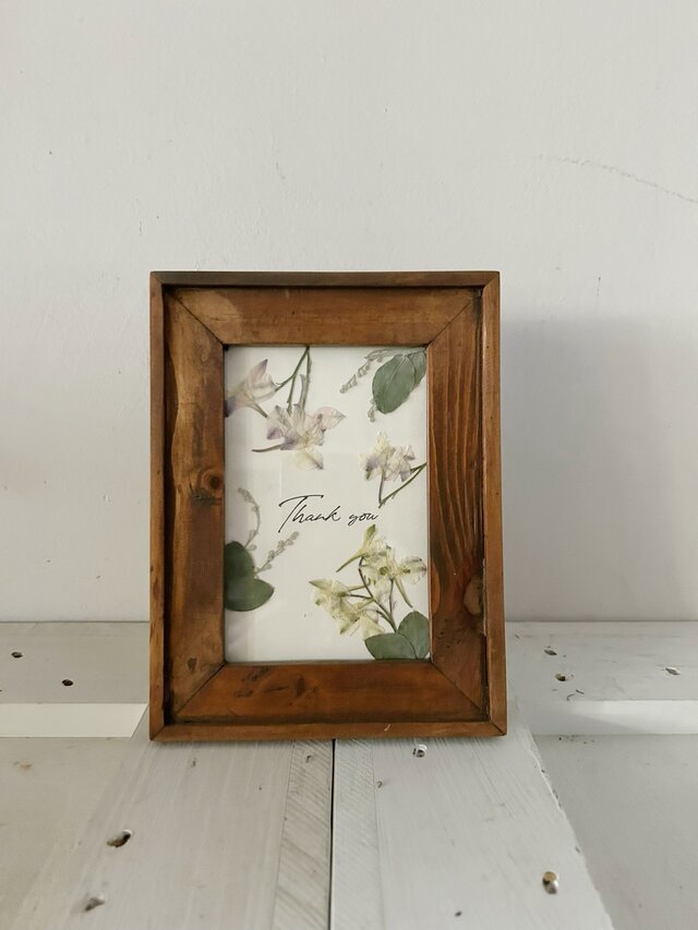 押し花アートフレーム mini「Thank you」natural