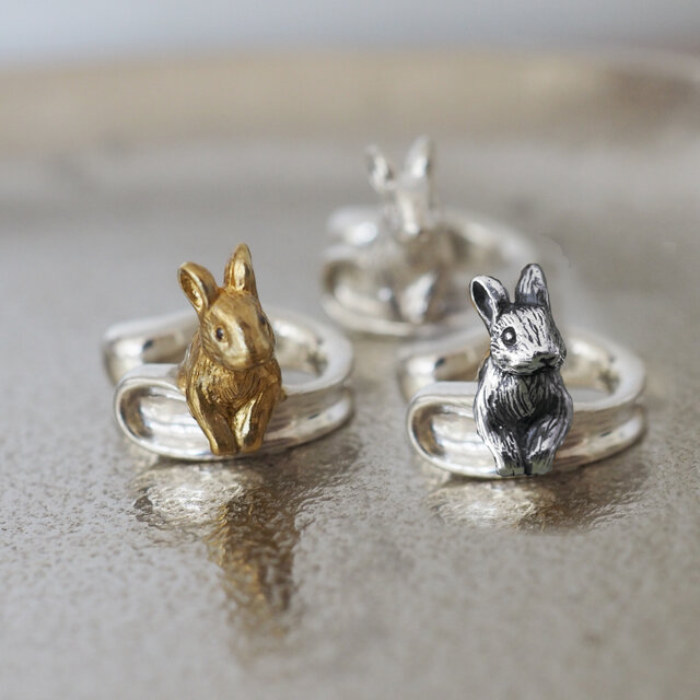 うさぎのイヤーカフ 左耳用