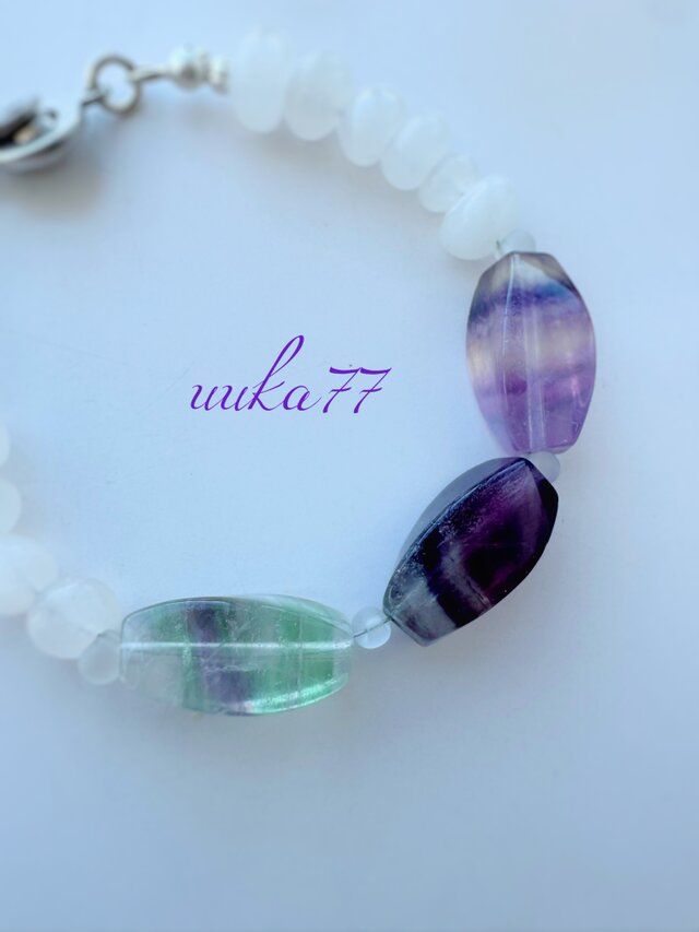 Fluorite＊White Quartz ブレス
