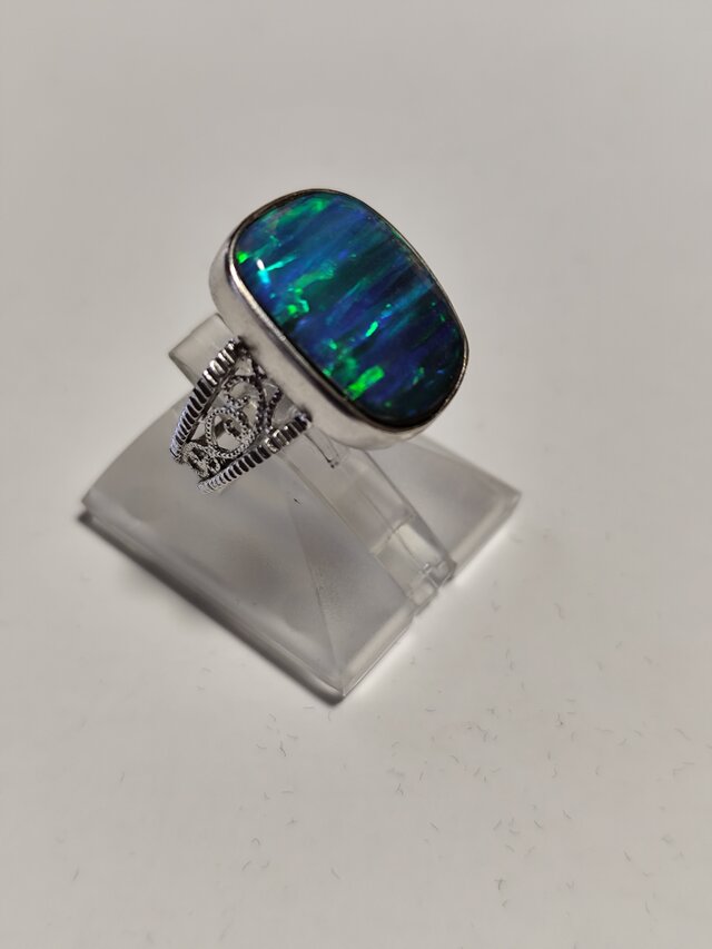 ハンドメイド ボルダーオパールリング　フリーサイズ ハンドメイド ボルダーオパールリング フリーサイズオンライン