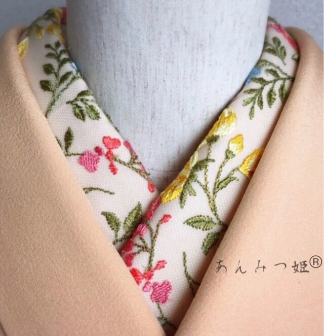 洗える刺繍半衿 イングリッシュガーデン
