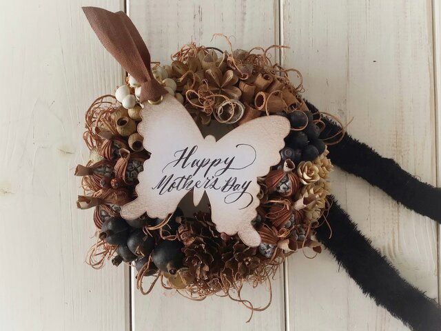 木の実のミニリース 002(13.5cm) | iichi 日々の暮らしを心地よくする