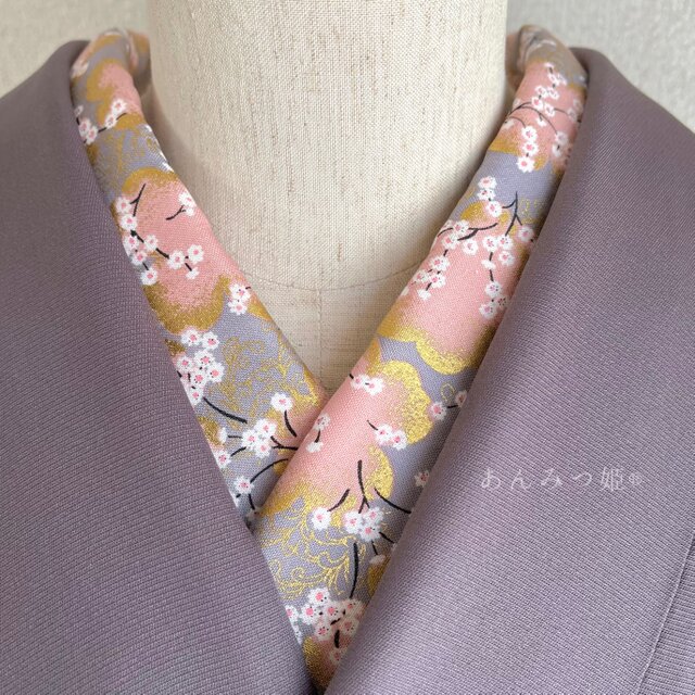 綿の半衿  はんなり小花