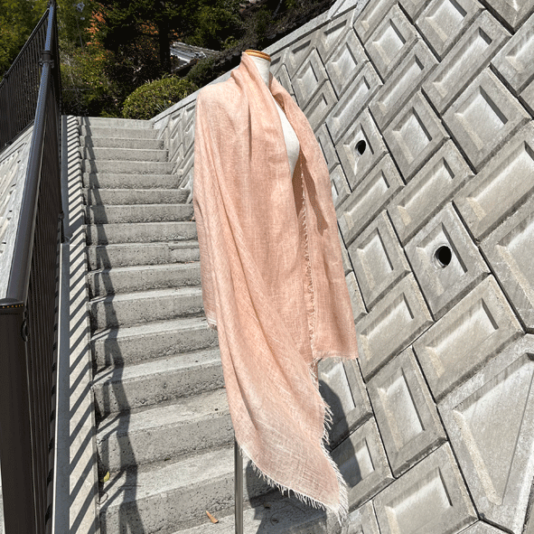 madokajianye50様 5点まとめ正絹 暈しに上品な染め G-379 ピンクの柿渋染めロング＆ワイドストールK25053 | iichi 日々の