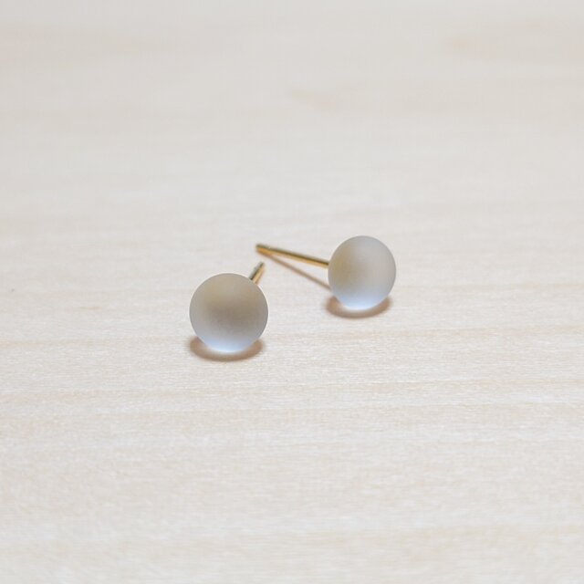 ふんわりフロストガラス＊クリア／ピアスorイヤリング