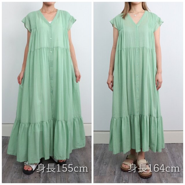 自然にくびれる裾ティアードワンピース 自然にくびれる裾ティアードワンピース 90