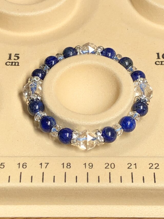 ラピスラズリ スターカット水晶 天然石ブレスレット | iichi 日々の