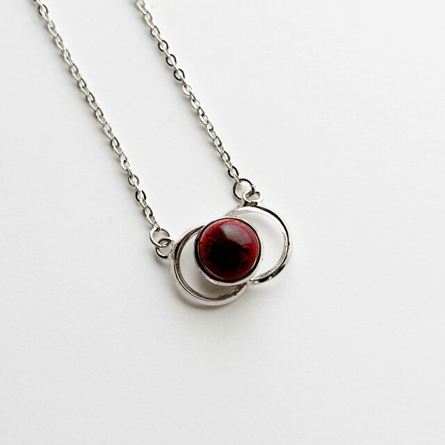 二ツ輪 【Garnet】七宝焼ペンダント 純銀張七宝 | iichi 日々の暮らし