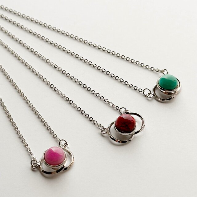 二ツ輪 【Garnet】七宝焼ペンダント 純銀張七宝 | iichi 日々の暮らし
