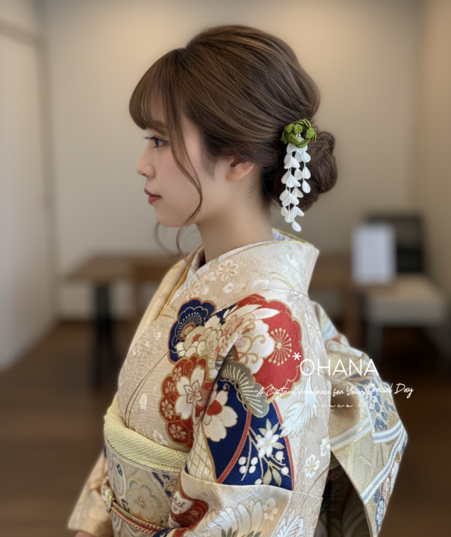 つまみ細工髪飾り 成人式 和婚 結婚式 卒業式 七五三 和装 白無垢 振袖