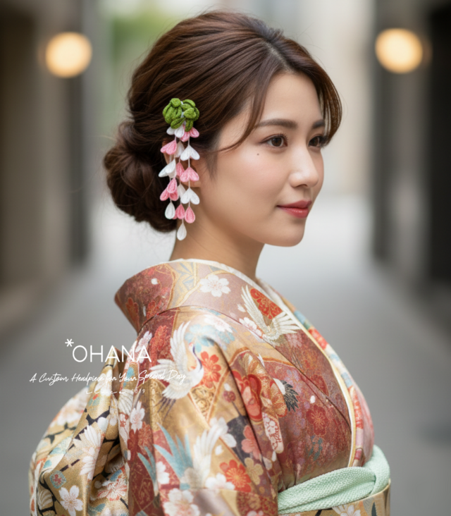 つまみ細工髪飾り 成人式 和婚 結婚式 卒業式 七五三 和装 白無垢 振袖