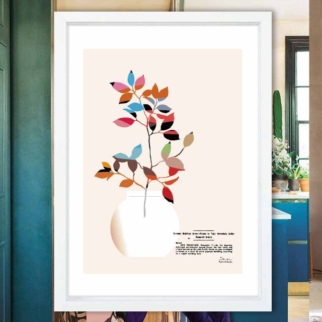 小枝のモダン　送料無料 　イラスト　たのしくなるお部屋　ポスター　アートポスター　アートsei検索新着順　3467