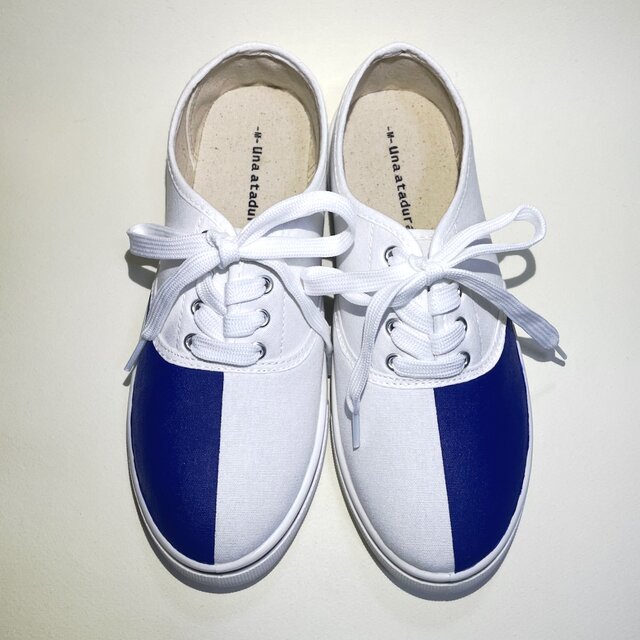 ブロックカラーデッキシューズ (22.5cm〜25.5cm・SS〜３Lサイズ) 青部分セミオーダーで色変更可能