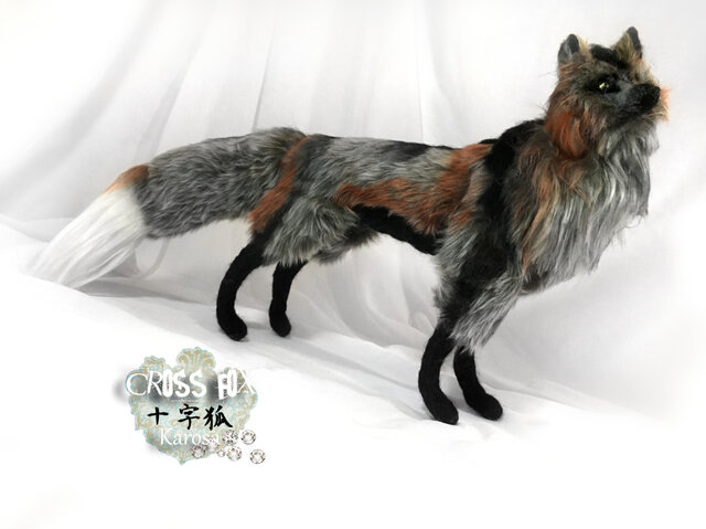 ⭐︎狐⭐︎出品 十字狐 クロスフォックス 全身可動 完全オリジナル 羊毛フェルト