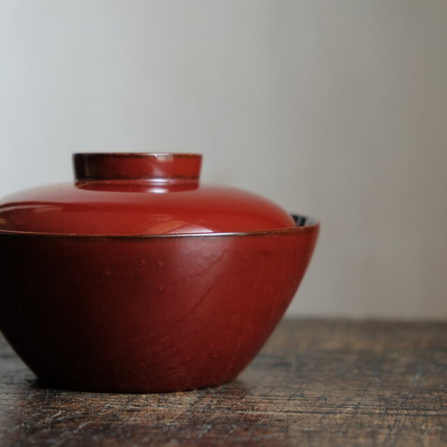 時代 輪島塗 松鶴紋 金蒔絵 吸物椀 5客 蓋碗 漆芸 漆器