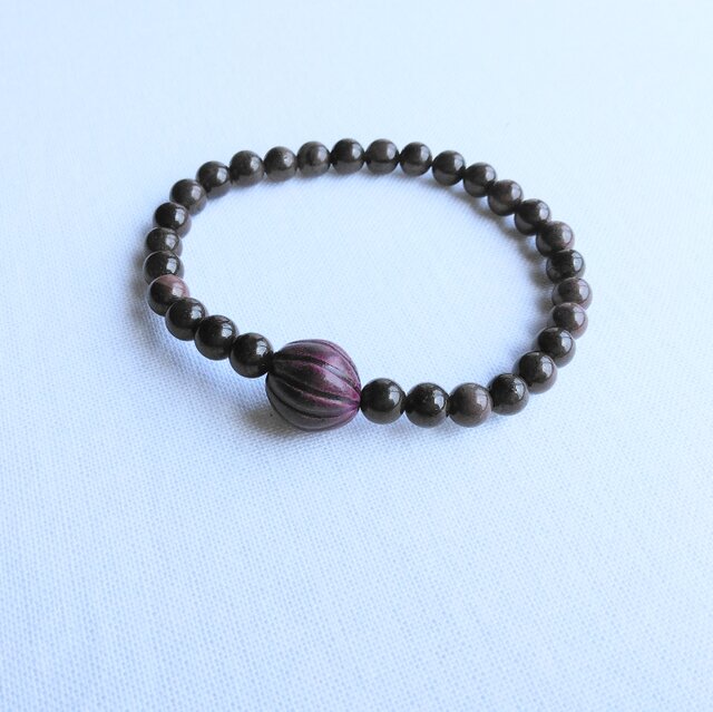ヌーマイトインガーネット」とオリジナル陶土ビーズ＊＊＊ブレスレット