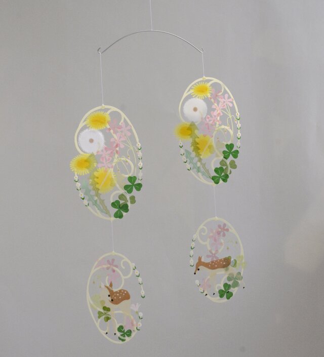 モビール＊野花と子鹿