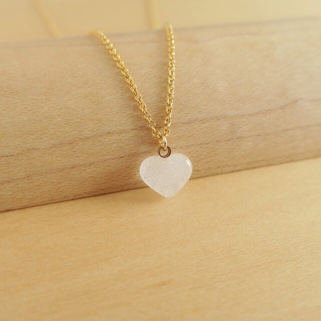 クリアガラスのハートネックレス＊14KGF