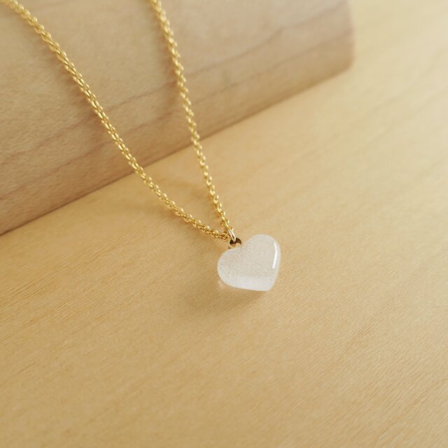 クリアガラスのハートネックレス＊14KGF | iichi 日々の暮らしを