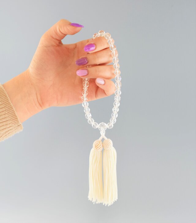 切子本水晶(白房) 数珠 念珠 京都 JUA48 | iichi 日々の暮らしを