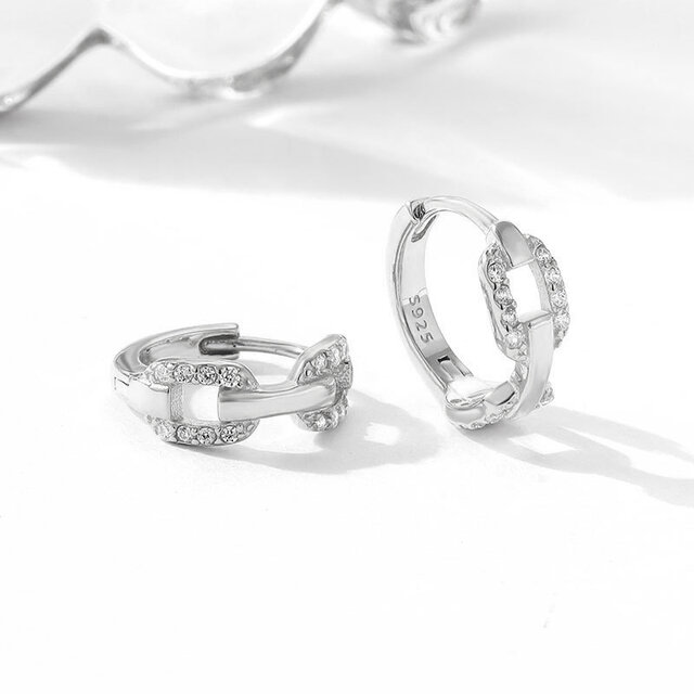 ピアス フープ  透かし チェーン