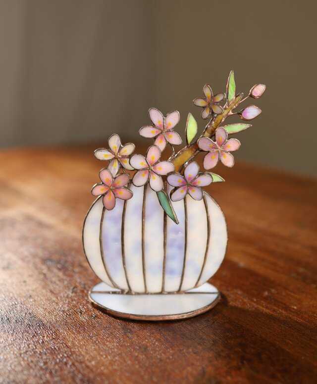 桜の一輪挿し ✣ ＜ステンドグラス＞ | iichi 日々の暮らしを心地よく