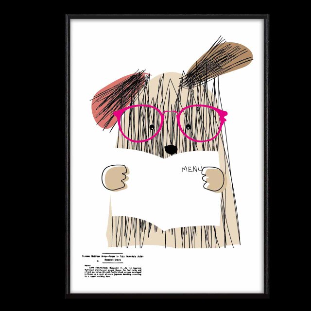 MENU　イヌ　送料無料 　イラスト　たのしくなるお部屋　ポスター　アートポスター　アートsei検索新着順　3463