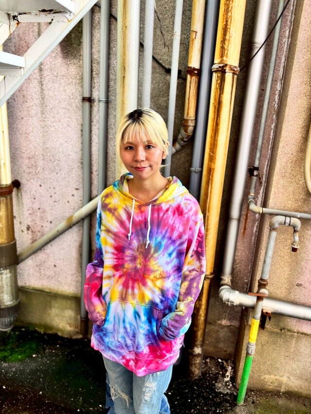 タイダイ プルオーバー フーディ XLサイズ カラフルスパイラル HD23-88