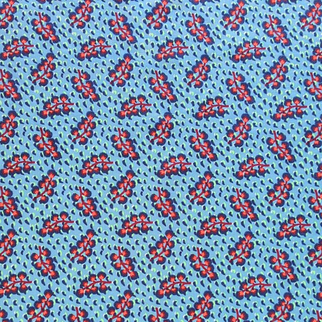 日用品店（布）コットンキュプラスカーフ  50cm×50cm 【 ボタニカル／ブルー 】LIBERTY